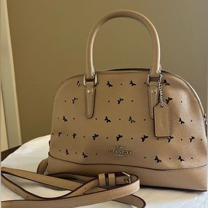 Coach pink butterfly eyelet shoulder bag